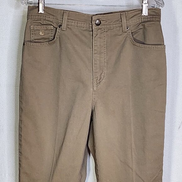 Gloria Vanderbilt Tan Amanda Cotton Span Stretch Five Pocket Jeans Size 10 Long - Picture 2 of 16